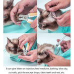 Cat Supplies Washing Bags for Pet Bathing Nail Trimm Mesh Cat Grooming Bath Bag - Grey
