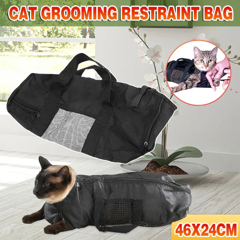 Cat Grooming Restraint Bag Pet Bath Wash Bags Nail Trimming Anti Scratch