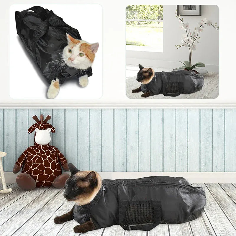 Cat Grooming Restraint Bag Pet Bath Wash Bags Nail Trimming Anti Scratch