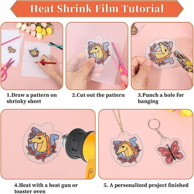 DIY Creative Craft 182 Heat Shrink Plastic Sheet Kit Blank Shrink Film Art Paper