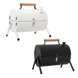 Grillz Charcoal BBQ Portable Grill Camping Barbecue Outdoor Cooking Smoker - Black - Front View