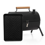 Grillz Charcoal BBQ Portable Grill Camping Barbecue Outdoor Cooking Smoker - Black