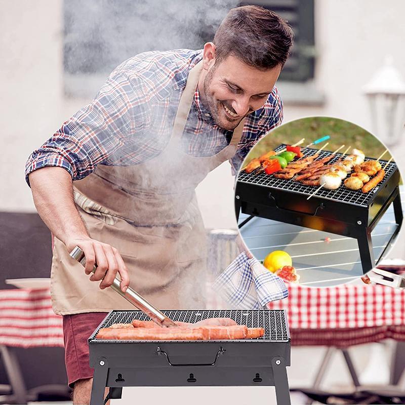Portable Foldable Charcoal BBQ Grill for Outdoor Camping Picnic and Hibachi Cooking