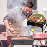 Portable Foldable Charcoal BBQ Grill for Outdoor Camping Picnic and Hibachi Cooking - 45-Degree Angle