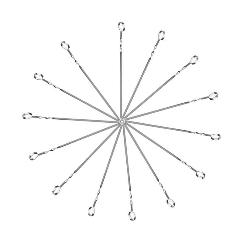 14 Pack Kabob Skewers Premium Flat Metal BBQ Barbecue Skewer Long Stainless