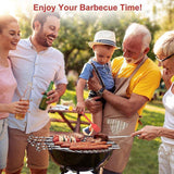 14 Pack Kabob Skewers Premium Flat Metal BBQ Barbecue Skewer Long Stainless - Top-Down View