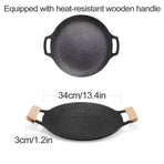 Korean BBQ Grill Pan 34cm Non Stick Marble Coating Plate for Gas Stove Outdoor Use