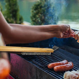 Long Handle Pizza Oven Brush Steel Wire BBQ Grill Cleaner with Scraper 57.5cm - 45-Degree Angle