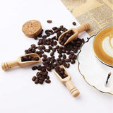 Mini Wooden Scoop Small Kitchen Spoon for Salt Sugar Coffee Spice Tea - 10PCS - Top-Down View