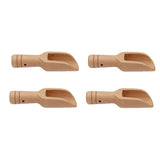 Mini Wooden Scoop Small Kitchen Spoon for Salt Sugar Coffee Spice Tea - 10PCS - Low Angle