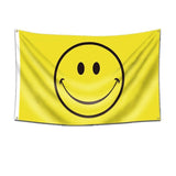 Large Yellow Smiley Face Flag Heavy Duty Outdoor Happy 90 X 150 CM - 3ft x 5ft - Front View