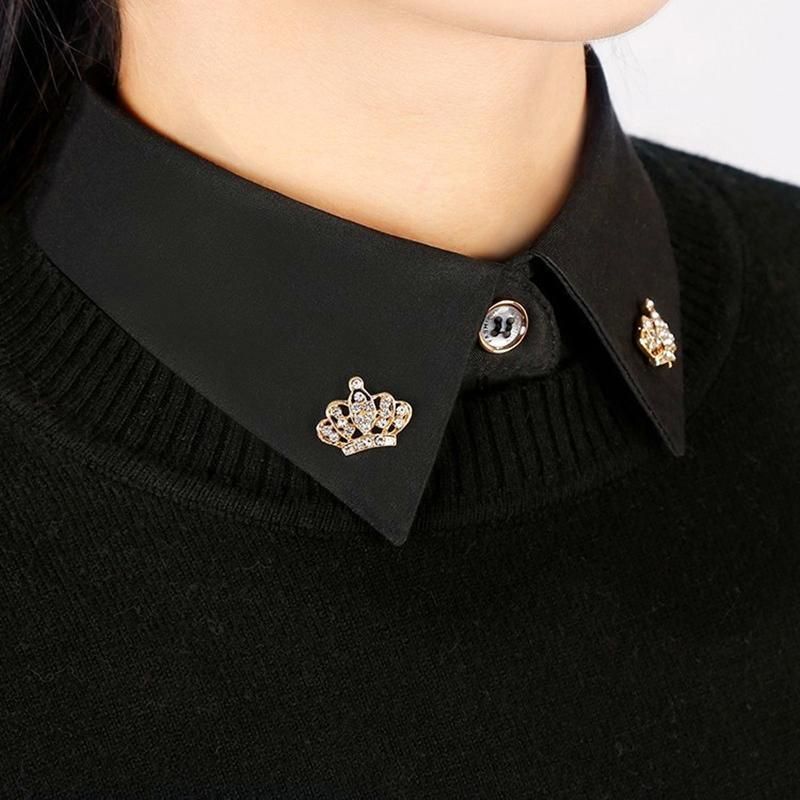 Small Crown Brooch Accessory Fashion Corsage Pin Jewelry Women Men Gift - 3# Gold