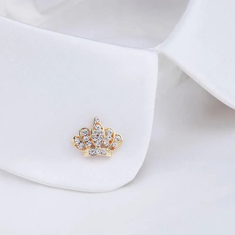 Small Crown Brooch Accessory Fashion Corsage Pin Jewelry Women Men Gift - 3# Gold