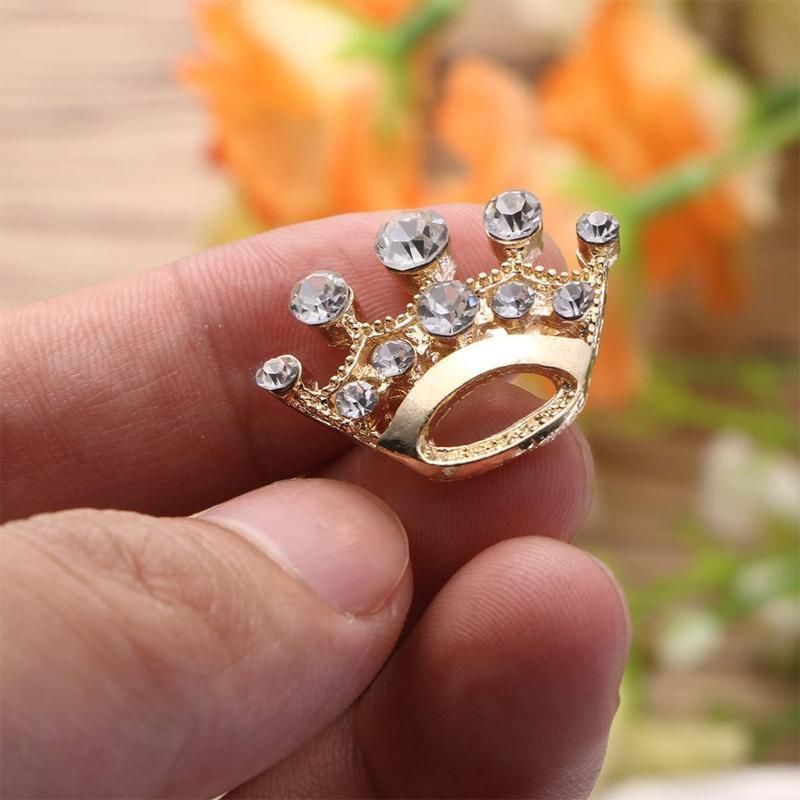 Small Crown Brooch Accessory Fashion Corsage Pin Jewelry Women Men Gift - 3# Gold