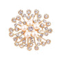 Snowflake Imitation Pearl Brooch Rhinestone Metal Alloy Pin For Coats Dresses - Gold
