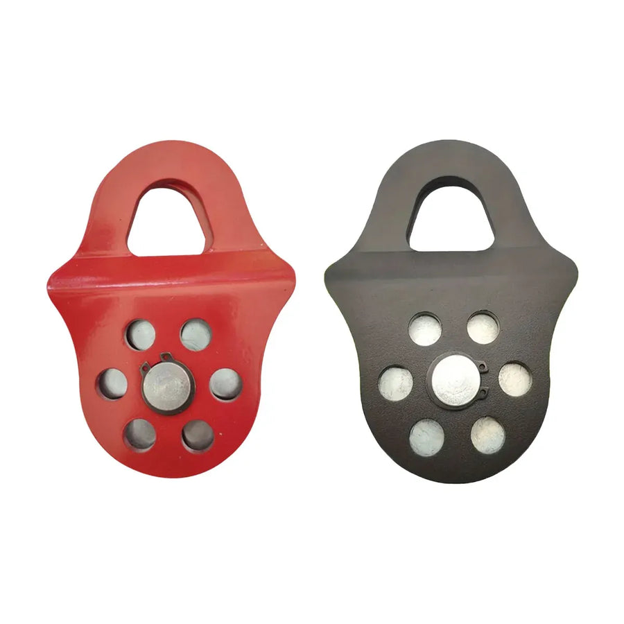 Off Road Recovery Winch Pulley Snatch Block Tackle Tow Hook Accessory Heavy Duty - Red