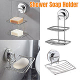 Shower Bar Holder Suction Basket Wall Mounted Stainless Steel Bathroom Soap Dish - Single Layer