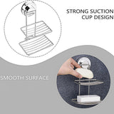 Shower Bar Holder Suction Basket Wall Mounted Stainless Steel Bathroom Soap Dish - Single Layer