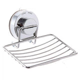 Shower Bar Holder Suction Basket Wall Mounted Stainless Steel Bathroom Soap Dish - Single Layer - Rear View