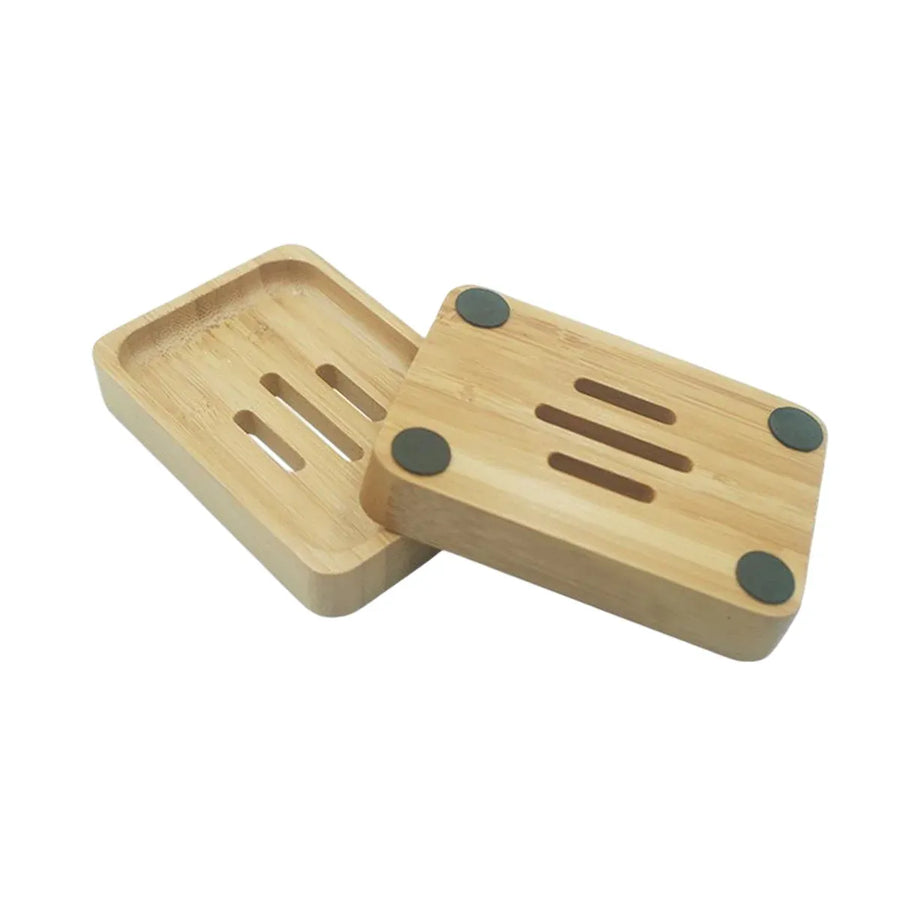 Bamboo Soap Box Single Layer Drainage Waterproof for Bathroom Hotel Toilet Use