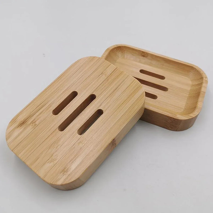 Bamboo Soap Box Single Layer Drainage Waterproof for Bathroom Hotel Toilet Use