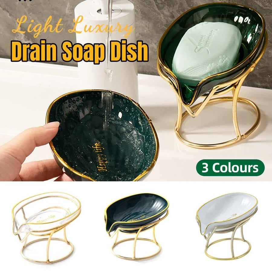 Soap Box Punch-free Bathroom Soap Tray Drain Storage Rack Household Soap Holder - White