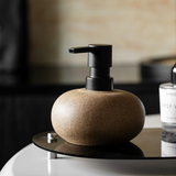 Reusable Ceramic Pump Bottle For Shampoo Lotion Soap Conditioner Travel Set - Top-Down View