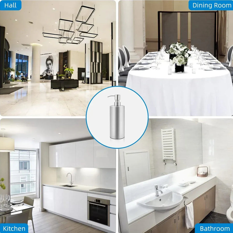 220/320ml Stainless Steel Press Type Oil Sprayer Soap Dispenser Durable - 320ml