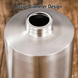 Soap Dispenser 500ml Stainless Steel Pump Silver Bathroom Liquid Container - 45-Degree Angle