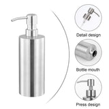 Soap Dispenser 500ml Stainless Steel Pump Silver Bathroom Liquid Container - Rear View
