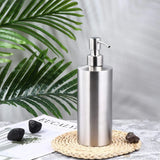 Soap Dispenser 500ml Stainless Steel Pump Silver Bathroom Liquid Container - Low Angle