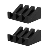 2PCS Silicone Soap Dish Holder Set Non-Slip Draining Soap Box Washable Pad Tray - White - Rear View