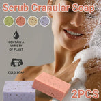 2PCS Seaweed Scrub Body Soap Bar with Granules Exfoliating Bath Cleanser Gift - Tea-2PCS