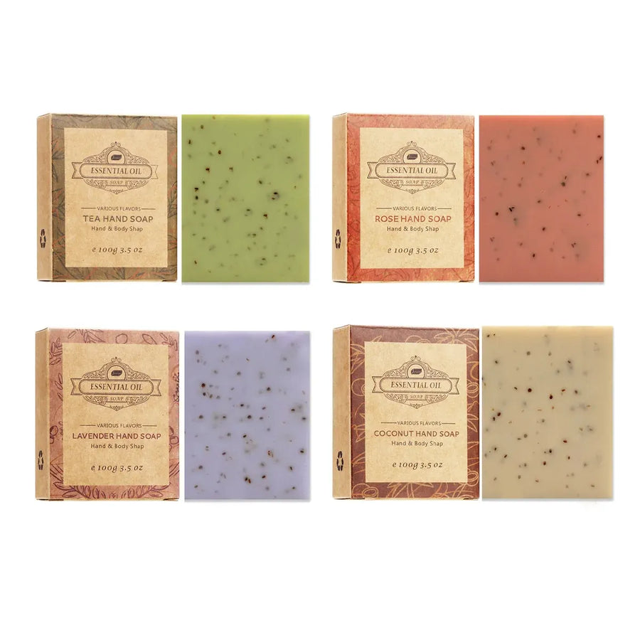 2PCS Seaweed Scrub Body Soap Bar with Granules Exfoliating Bath Cleanser Gift - Tea-2PCS