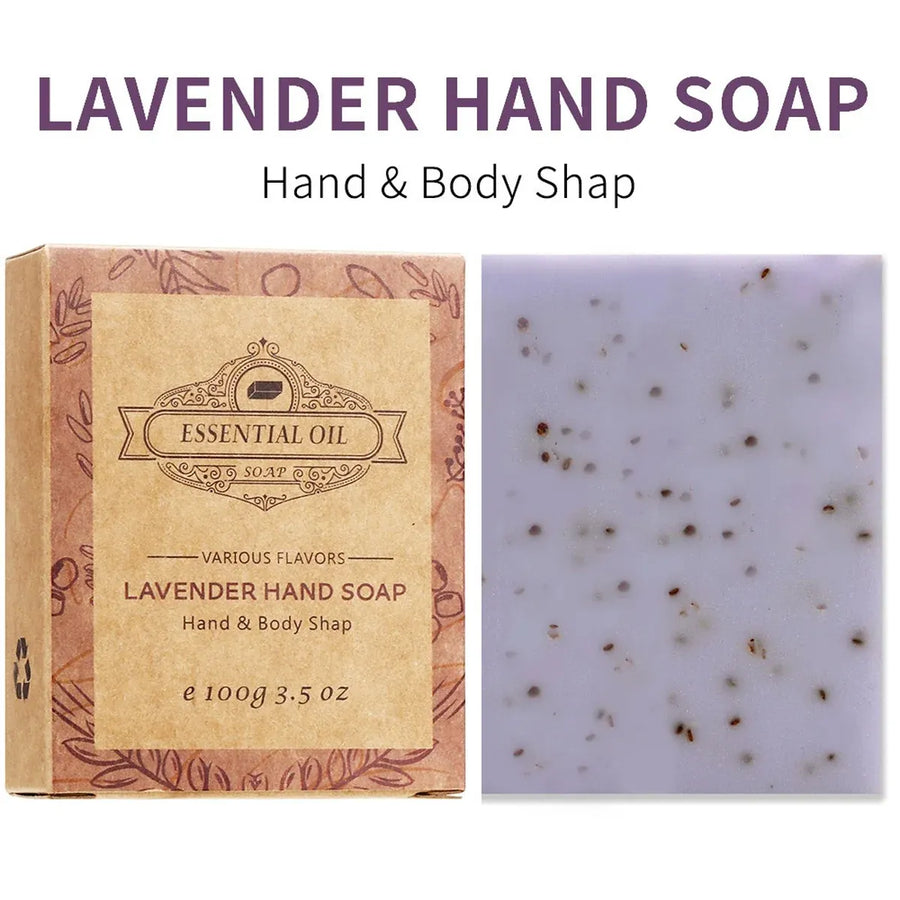 2PCS Seaweed Scrub Body Soap Bar with Granules Exfoliating Bath Cleanser Gift - Tea-2PCS