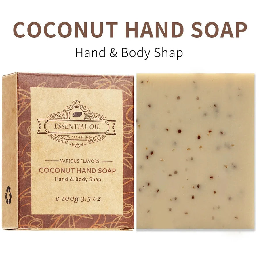 2PCS Seaweed Scrub Body Soap Bar with Granules Exfoliating Bath Cleanser Gift - Tea-2PCS