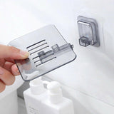 Bathroom Waterfall Tray Holder Soaps Plate Suction Case Containers Dish Storage - White - Top-Down View
