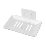 Bathroom Waterfall Tray Holder Soaps Plate Suction Case Containers Dish Storage - White - Low Angle