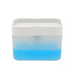 2 In 1 Soap Pump Dispenser Sponge Holder Dish Washing Liquid Container Kitchen - White
