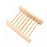 Natural Wooden Bamboo Soap Dish Tray Holder Storage Soap Rack Box - Front View