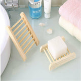Natural Wooden Bamboo Soap Dish Tray Holder Storage Soap Rack Box - Side View