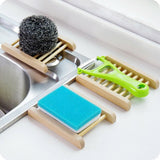 Natural Wooden Bamboo Soap Dish Tray Holder Storage Soap Rack Box - Rear View