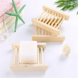 Natural Wooden Bamboo Soap Dish Tray Holder Storage Soap Rack Box - Low Angle