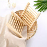 Natural Wooden Bamboo Soap Dish Tray Holder Storage Soap Rack Box - Extra Image