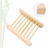 Natural Wooden Bamboo Soap Dish Tray Holder Storage Soap Rack Box - Extra Image
