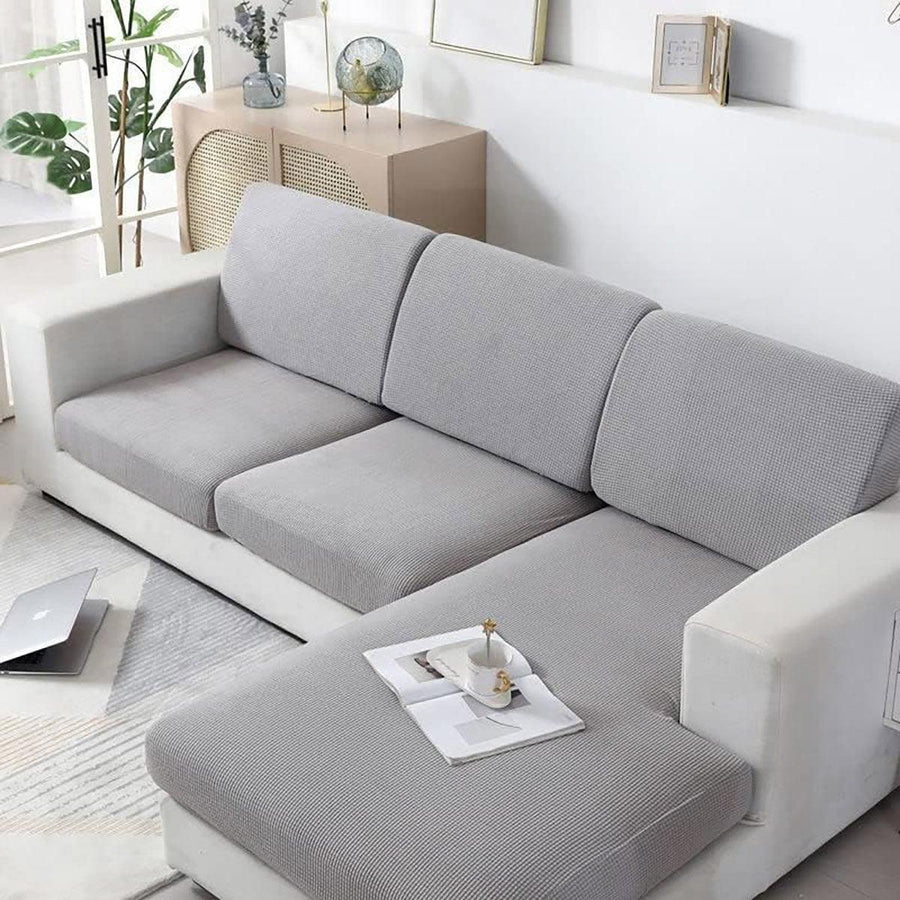 Stretch Sofa Slipcover 4 Seasons Universal Couch Protector Elastic Fabric Cover - Single-Dark-Grey