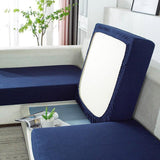 Stretch Sofa Slipcover 4 Seasons Universal Couch Protector Elastic Fabric Cover - Single-Navy - Close-Up Angle