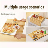 Sofa Armrest Foldable Tray Organizer Dinner Plate Storage Tray Multi-purpose