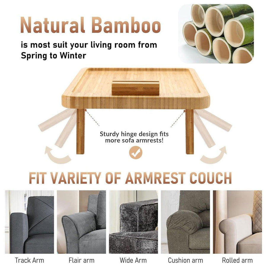 Wooden Lazy Sofa Tray Rotating With Mobile Phone Tablet Holder Plate Breakfast Snack Foldable