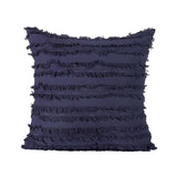 Boho Tassel Fringe Striped Cushion Cover Soft Home Decor Sofa Throw Pillow Case - Khaki